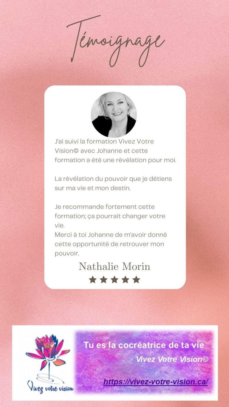Nathalie Morin témoignage